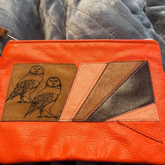 Leather multicolor clutch purse - Picture 3 of 5